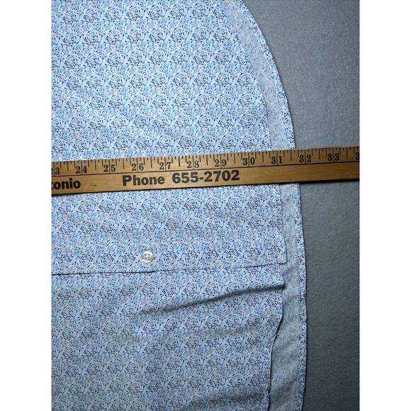 BONOBOS Slim Fit Button Down Shirt Men's XL LONG Blue Ditzy Floral Print - Picture 8 of 10